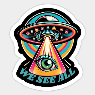 we see all pyramid eye Sticker